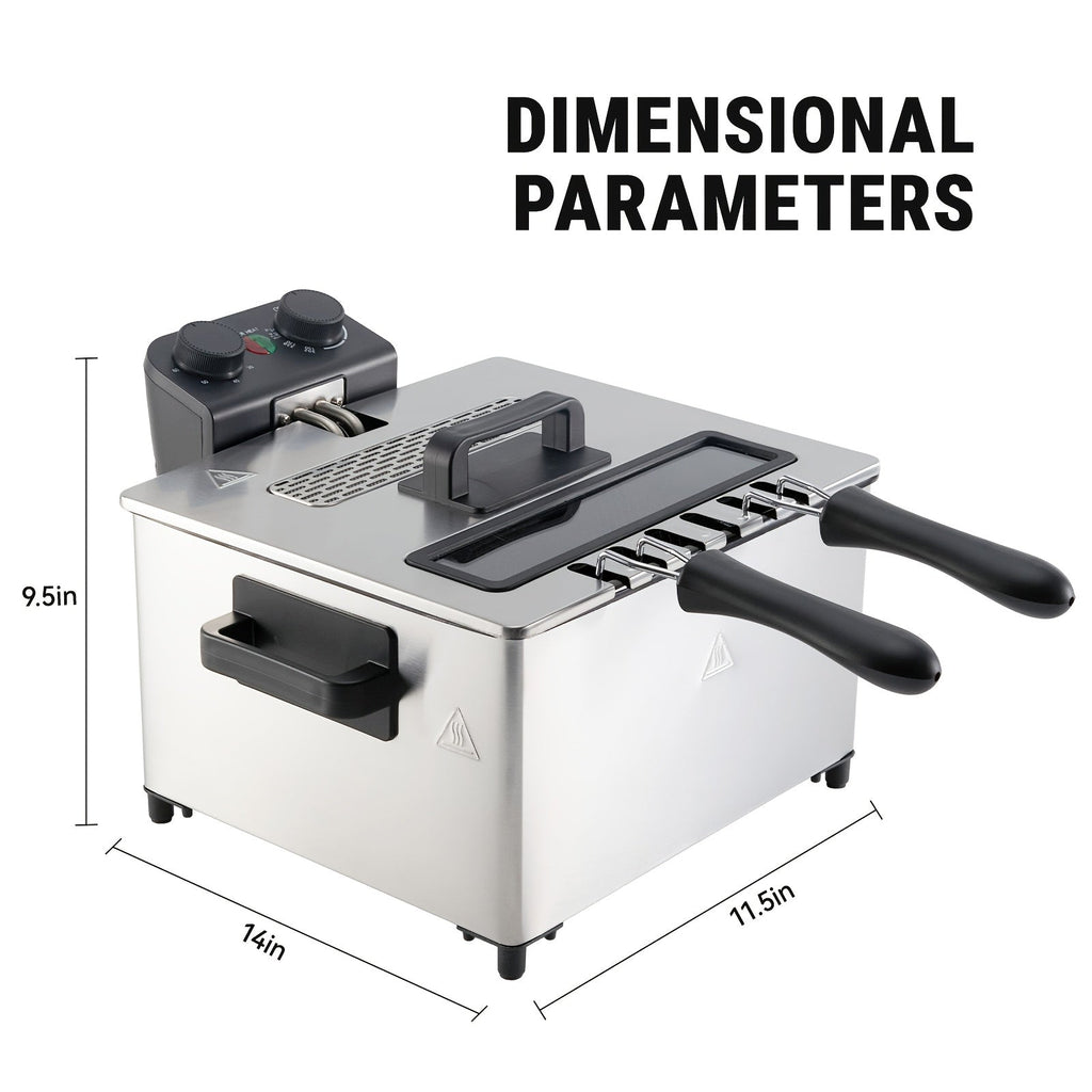 1700W Electric Deep Fryer 3L/5L Stainless Steel w Basket Timer Temperature