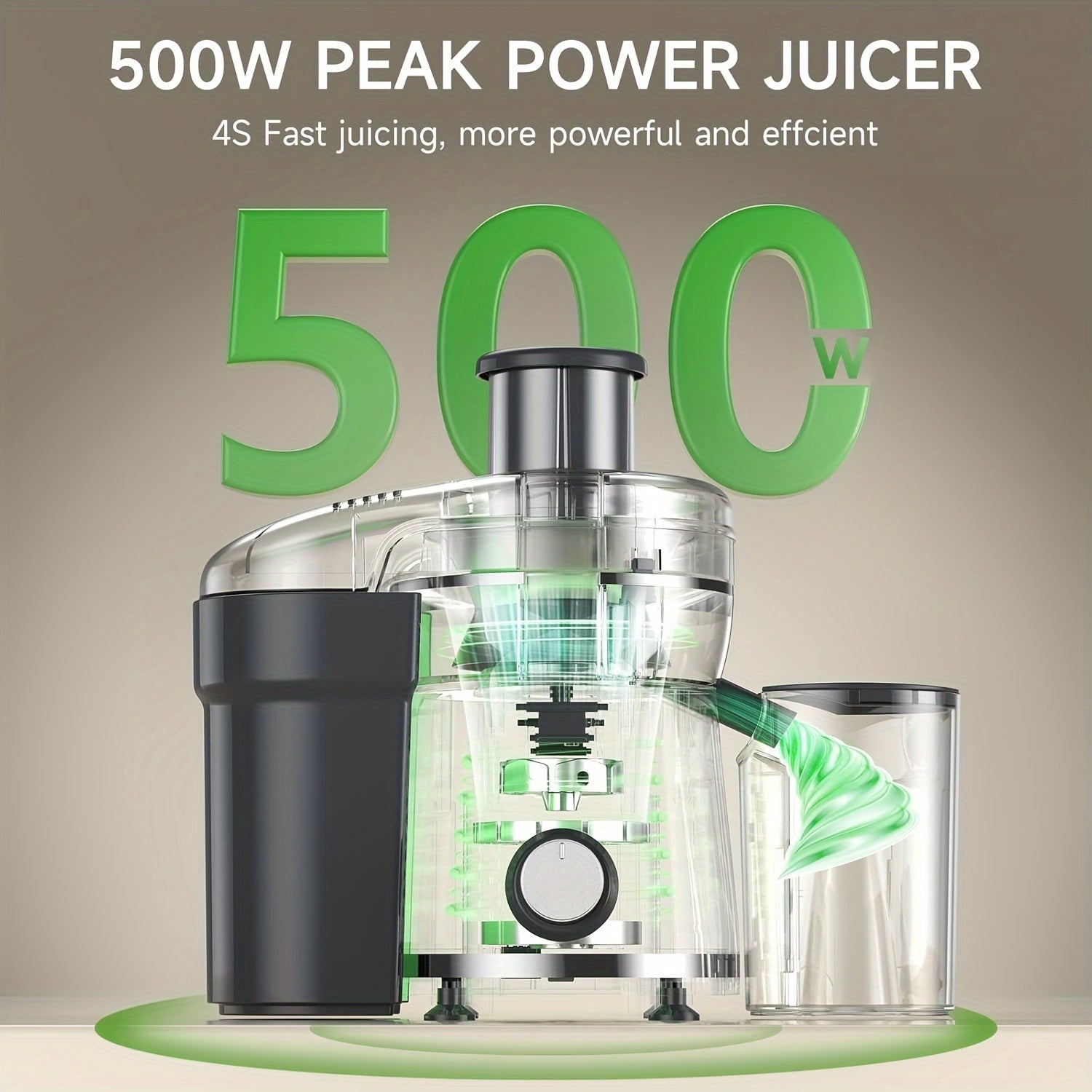 500W Centrifugal Juicer - 3 Speed, Wide Mouth
