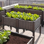 Raised Garden Bed Planter Box w/ Drainage Outdoor Balcony Vegetable Flower
