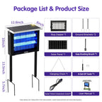 Solar Bug Zapper Outdoor 4500V Electric Mosquito Fly Trap Wireless Portable