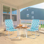 Set of 2 Folding Beach Chairs Portable Webbed Patio Lawn Camping Outdoor Steel Frame