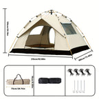 3-4 Person Instant Pop Up Camping Tent Waterproof Quick Setup Outdoor Portable