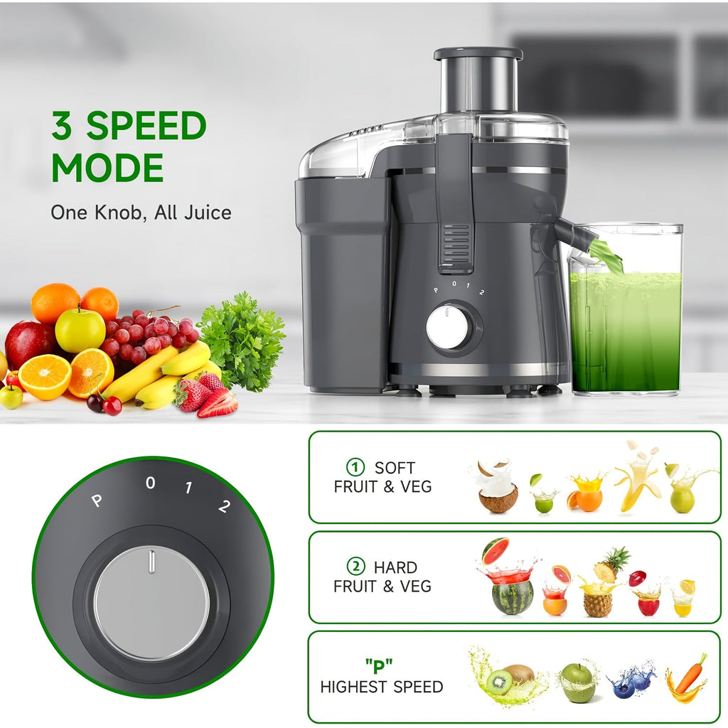 500W Centrifugal Juicer - 3 Speed, Wide Mouth