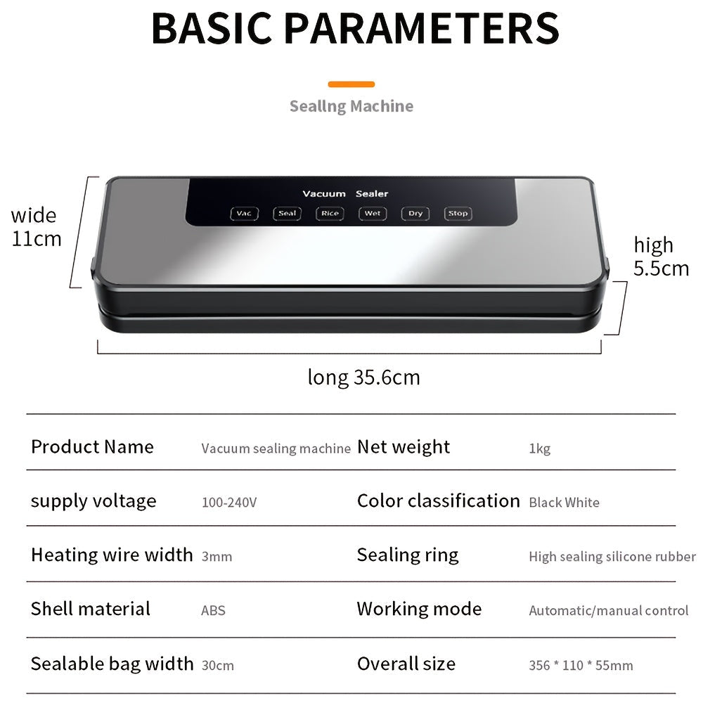 Vacuum Sealer Machine - Wet/Dry, Automatic, Includes 50 Bags