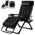Zero Gravity Recliner Chair Foldable Patio Lounge w/Cup Holder & Cushion