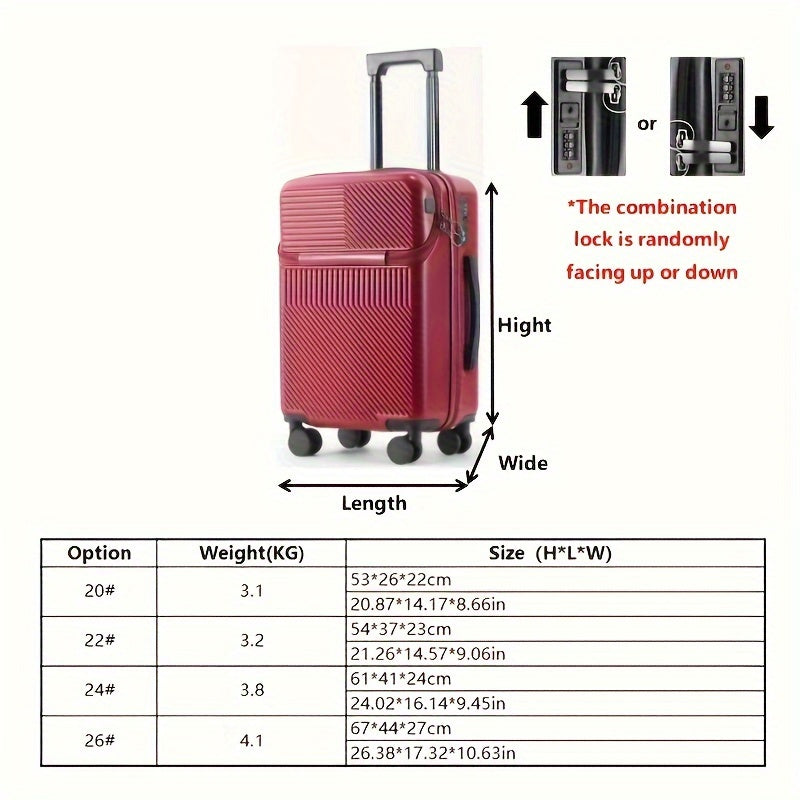Hard Shell Carry-On Luggage - USB Port, TSA Lock, Spinner Wheels