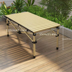Portable Folding Camping Table for 4-6 People Adjustable Height Picnic BBQ Table
