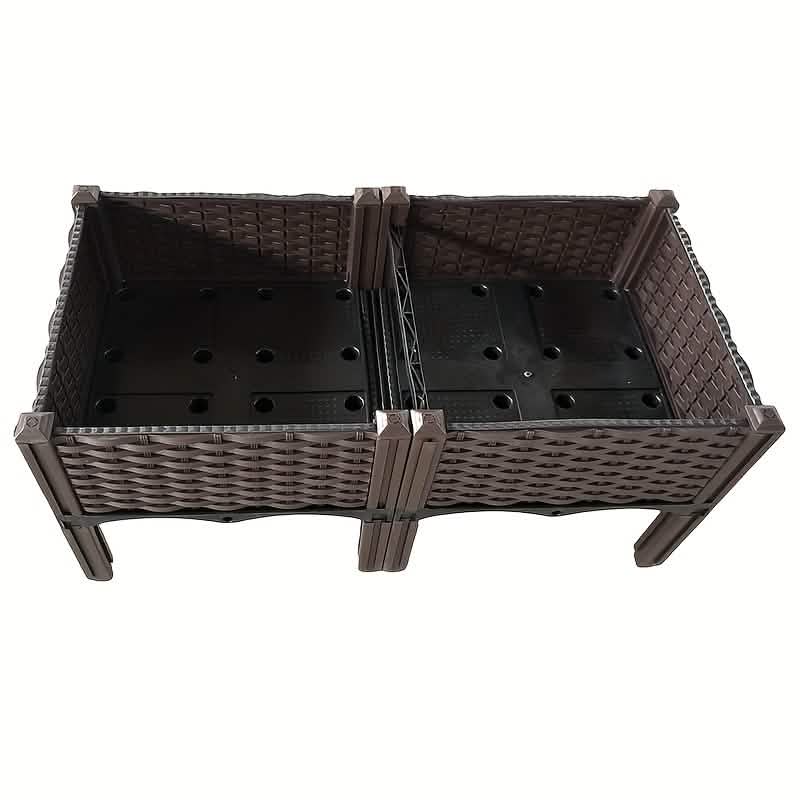 Raised Garden Bed Planter Box w/ Drainage Outdoor Balcony Vegetable Flower