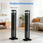 Bladeless Tower Fan - 5 Speeds, 64° Oscillating, Remote & Timer