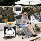 Zero Gravity Recliner Chair Foldable Patio Lounge w/Cup Holder & Cushion