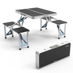 4FT Folding Camping Table w/4 Seats Portable Aluminum Table Set