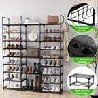 Multi Layers - Shoe Rack Organizer Column Storage Shelf Entryway w/ Hooks
