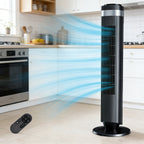 Bladeless Tower Fan - 5 Speeds, 64° Oscillating, Remote & Timer