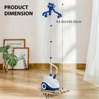 1500W Garment Steamer Standing Clothes Steamer 1.8L Tank 60Min Continuous Steam