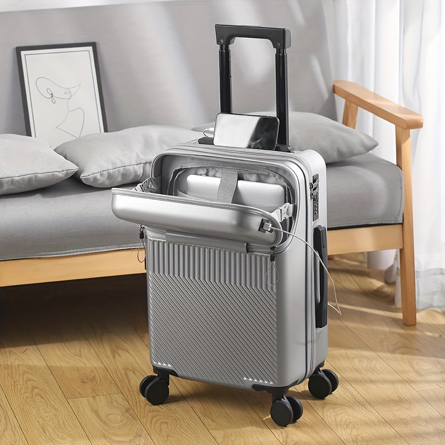 Hard Shell Carry-On Luggage - USB Port, TSA Lock, Spinner Wheels