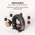 2 in 1 Single Serve Coffee Maker K Cup & Ground Coffee Brewer 4-8 Cup Size