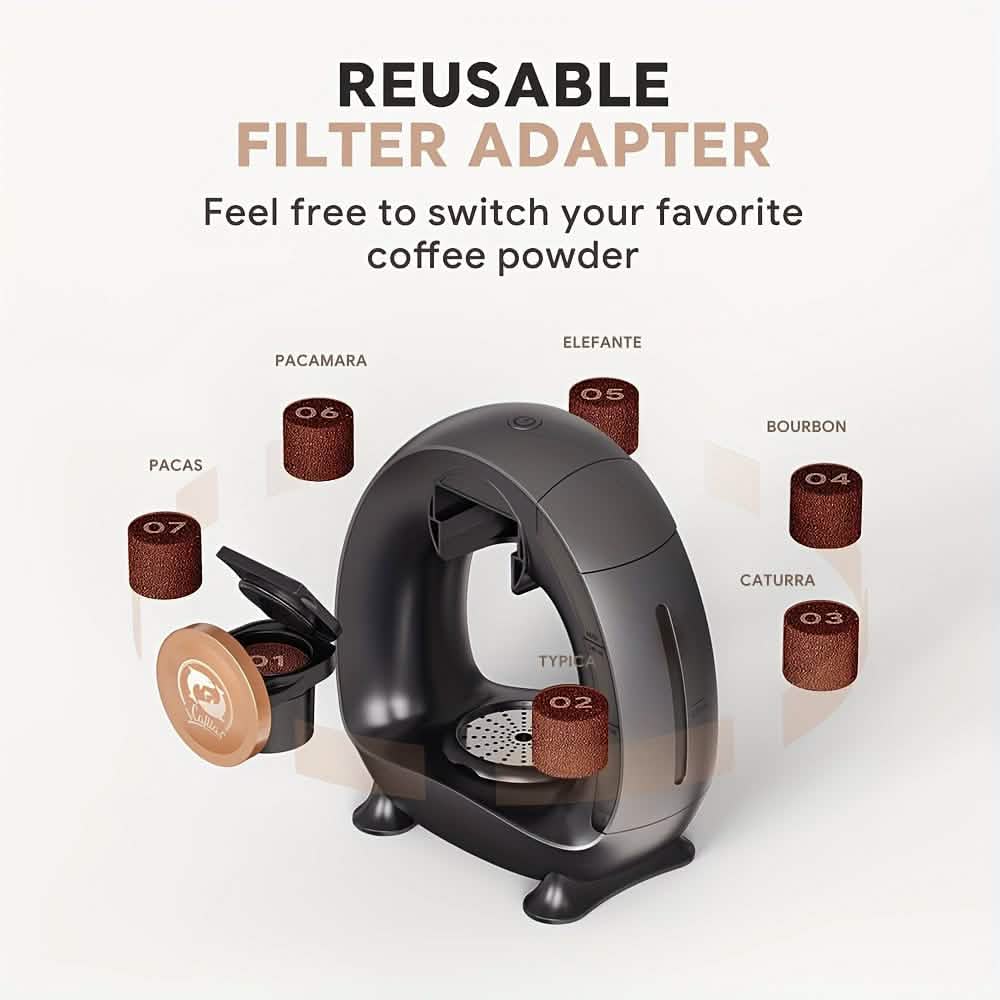 2 in 1 Single Serve Coffee Maker K Cup & Ground Coffee Brewer 4-8 Cup Size