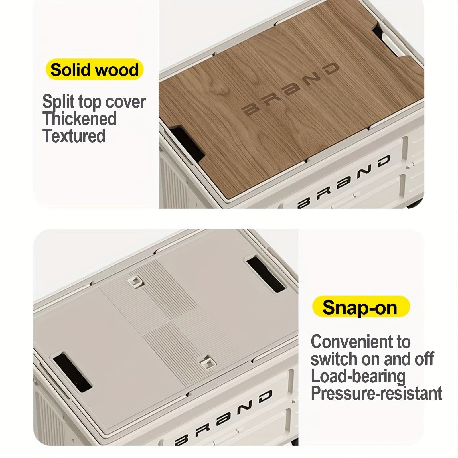 Collapsible Storage Bins Box with Lids And Handle - Portable Plastic Storage