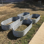 4x2x1FT Galvanized Raised Garden Bed Kit Oval Metal Planter Box