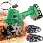 20V Cordless Garden Tiller Cultivator Electric Rototiller w/ Battery Charger