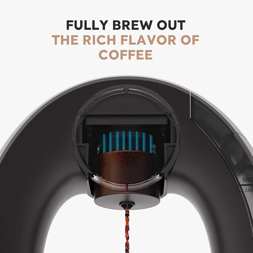 2 in 1 Single Serve Coffee Maker K Cup & Ground Coffee Brewer 4-8 Cup Size