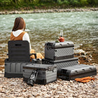 Foldable Camping Stool with Backrest & Storage Bag Portable Fishing Seat Outdoor Chair