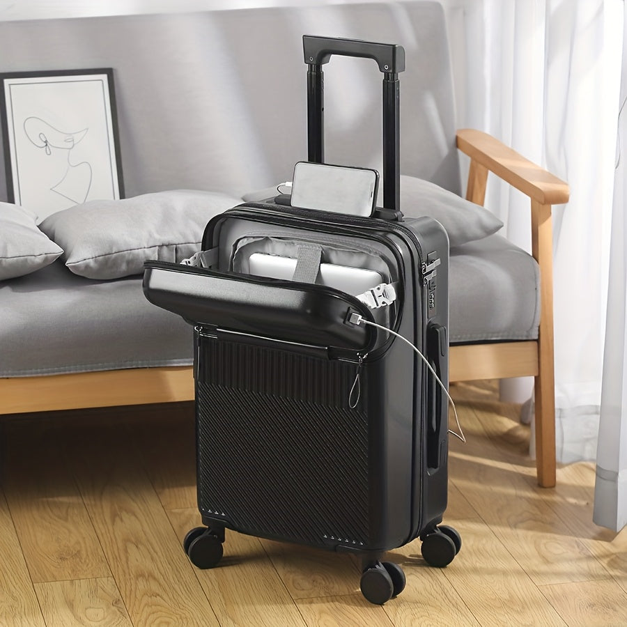 Hard Shell Carry-On Luggage - USB Port, TSA Lock, Spinner Wheels