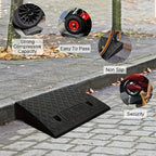 2PCS Heavy Duty Curb Ramp Portable Non-Slip Driveway Ramp for Car Wheelchair