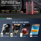 9-in-1 Portable Jump Starter with Air Compressor 12V Car Battery Booster USB LED