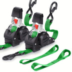 4PCS Retractable Ratchet Tie Down Straps – 10FT Heavy Duty Self-Retracting Cargo Straps for Truck, Trailer & Motorcycle