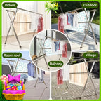 Extendable 48.4"-78.7" Folding Laundry Rack Indoor Outdoor Clothes Dryer