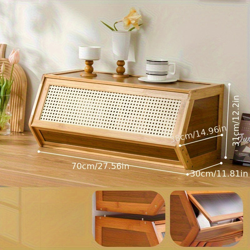 Slim Bamboo Shoe Cabinet with 3 Flip Drawers