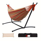 Heavy Duty Double Hammock with Steel Stand 450lbs Portable Outdoor Indoor Blue
