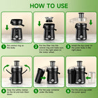 500W Centrifugal Juicer - 3 Speed, Wide Mouth
