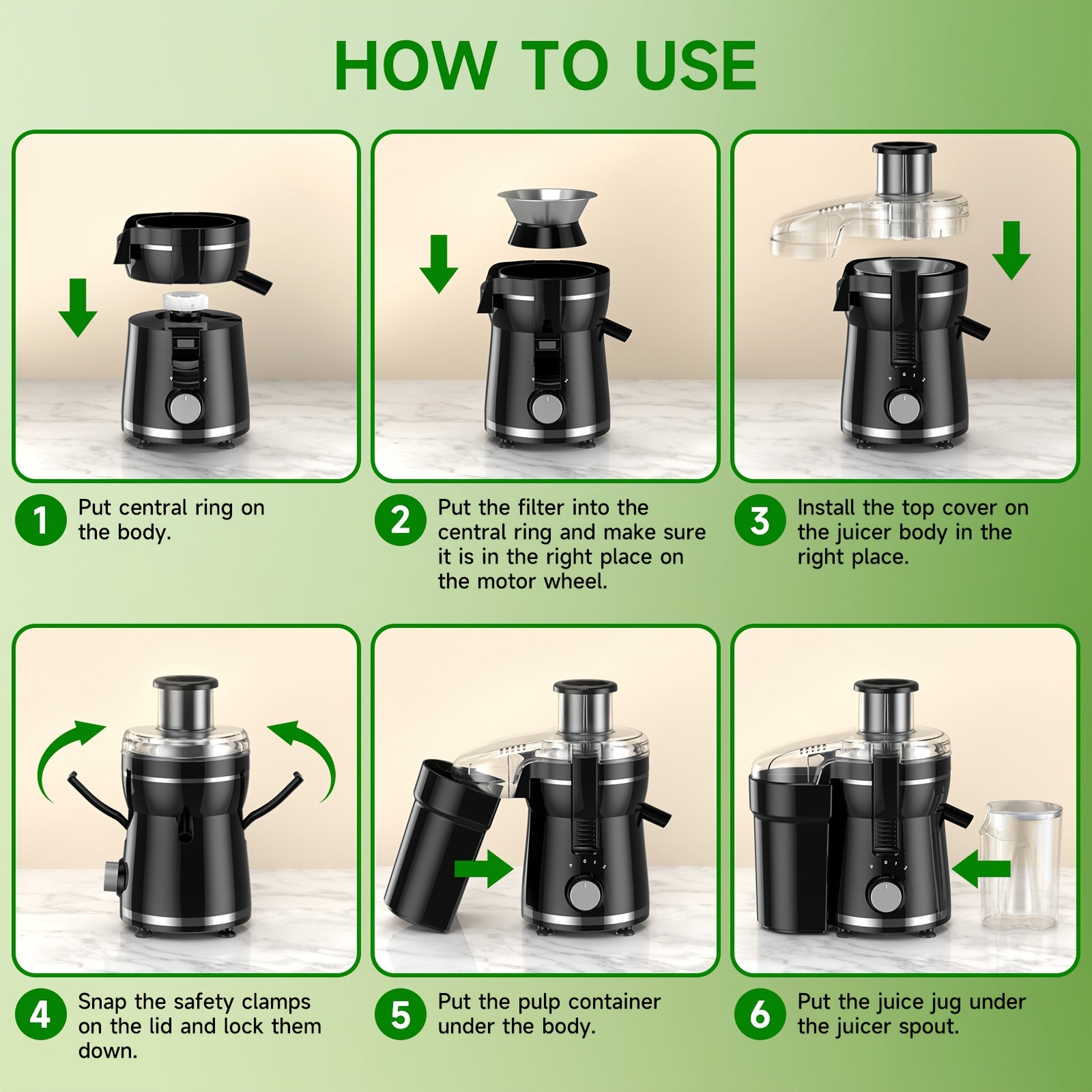 500W Centrifugal Juicer - 3 Speed, Wide Mouth