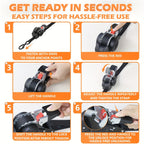 4PCS Retractable Ratchet Tie Down Straps – 10FT Heavy Duty Self-Retracting Cargo Straps for Truck, Trailer & Motorcycle