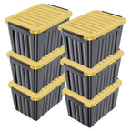 72/97QT Storage Box with Wheels & Lid – Stackable Heavy Duty Organizer 4-6-Pack