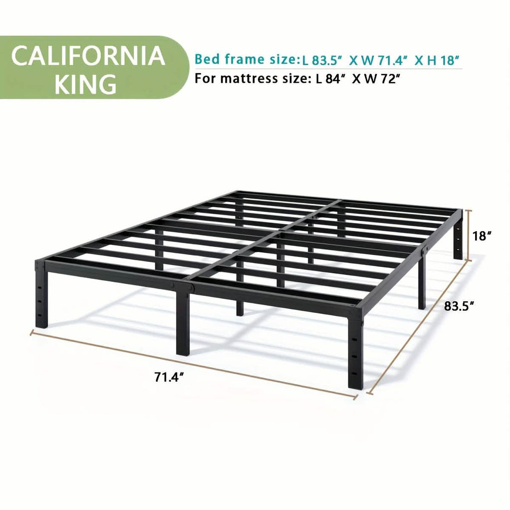 Heavy Duty Metal Bed Frame Platform Mattress Foundation No Box Spring Black