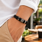Men's Bracelet Braided Wristband Magnetic Clasp Jewelry