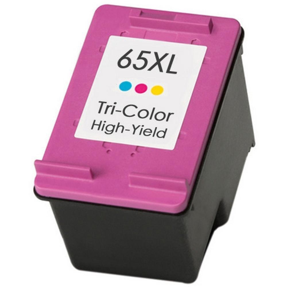 Remanufactured Ink Cartridge for HP DeskJet 3755, DeskJet 2655, ENVY 5055, Amp 100 - Tri-Color (HP 65XL)