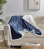 Corduroy Sherpa Reversible Throw Blanket, 50 × 60 in