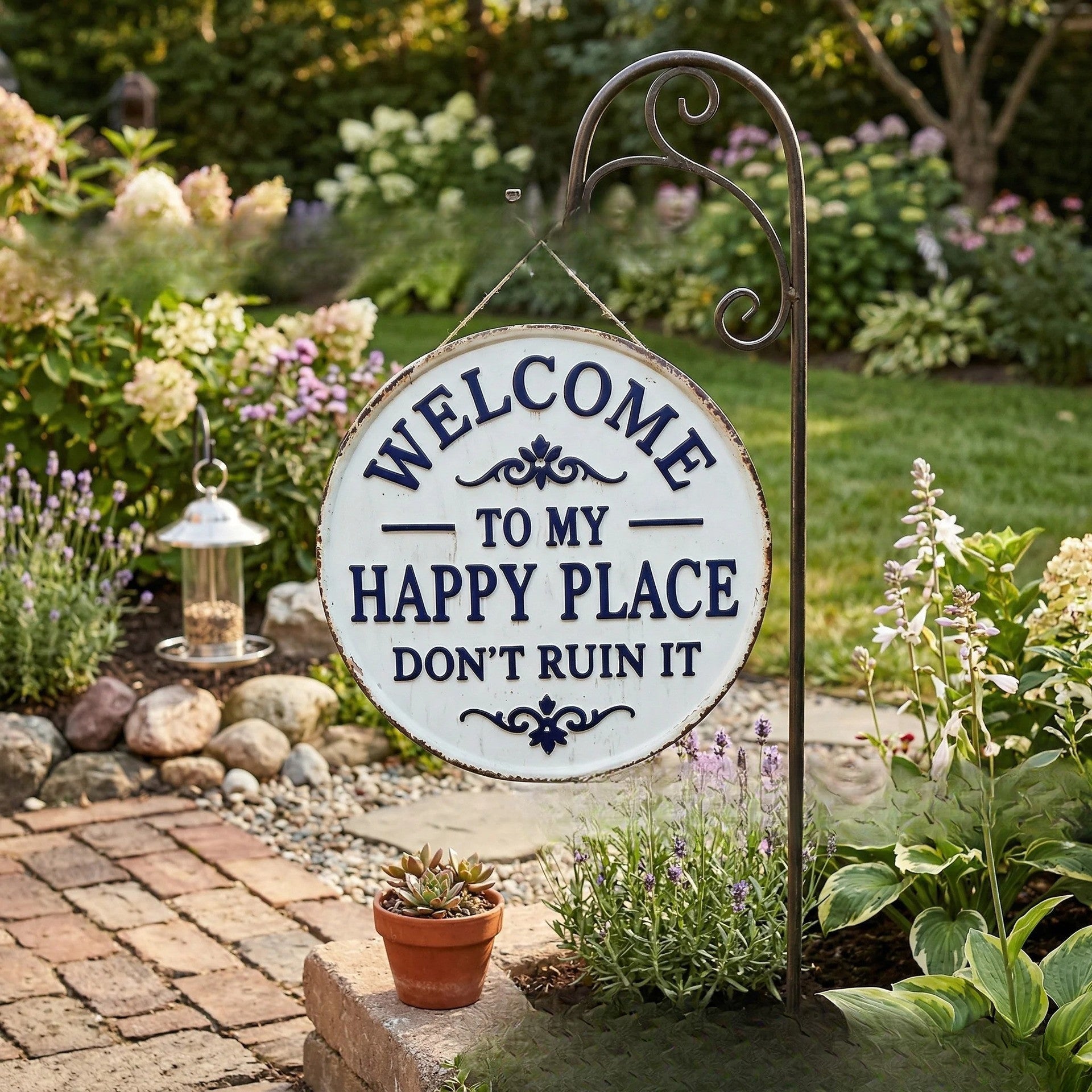 Funny Garden Metal Sign – Vintage Decor