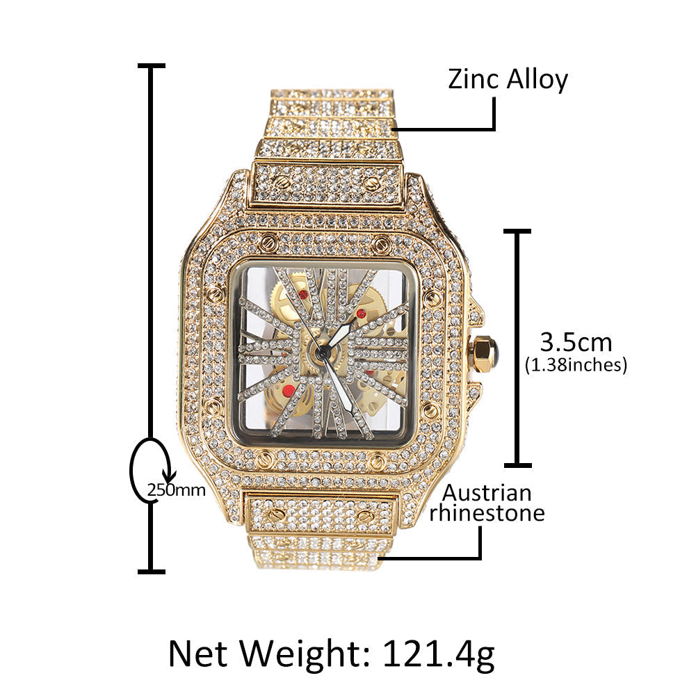 Hip-Hop Skeleton Square Watch