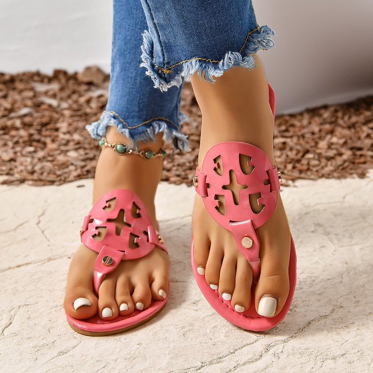 Women's Fashionable Plain Color Slide Sandals, Casual Comfortable Flat Sandals,Boho Casual Sandals