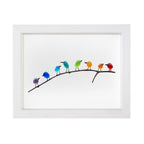 Wall Art Picture Frame Sea Glass Bird Driftwood Coastal Display