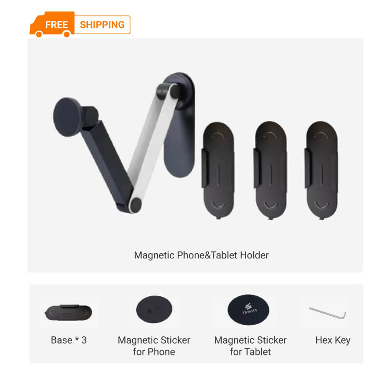 Wall-Mount Adjustable Magnetic Phone & Tablet Holder