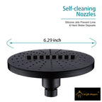 Bright Showers 6.3" 2-Spray Rainfall Shower Head with Adjustable Angles