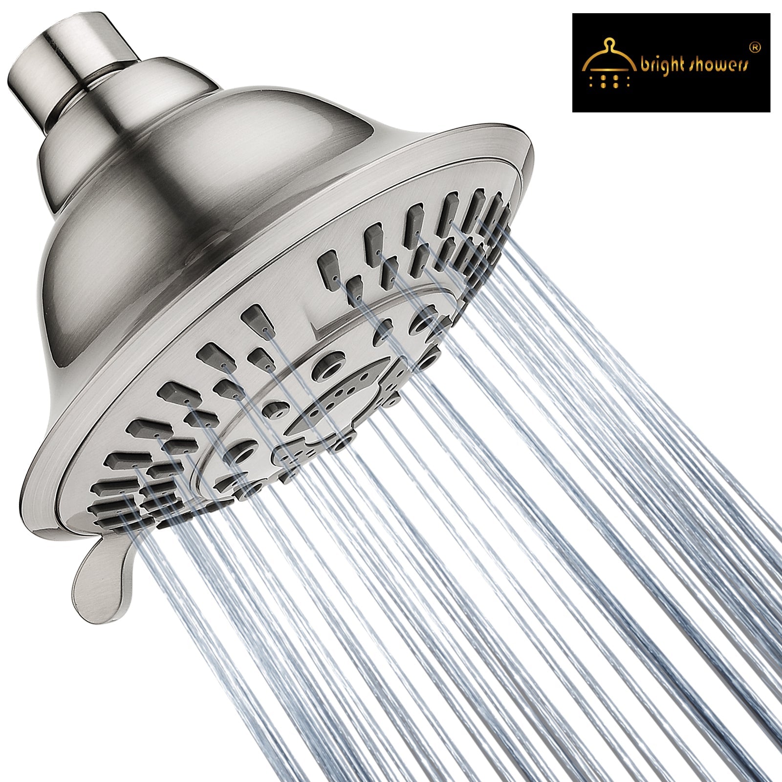High Pressure 5-Spray Fixed Shower Head, Angle Adjustable