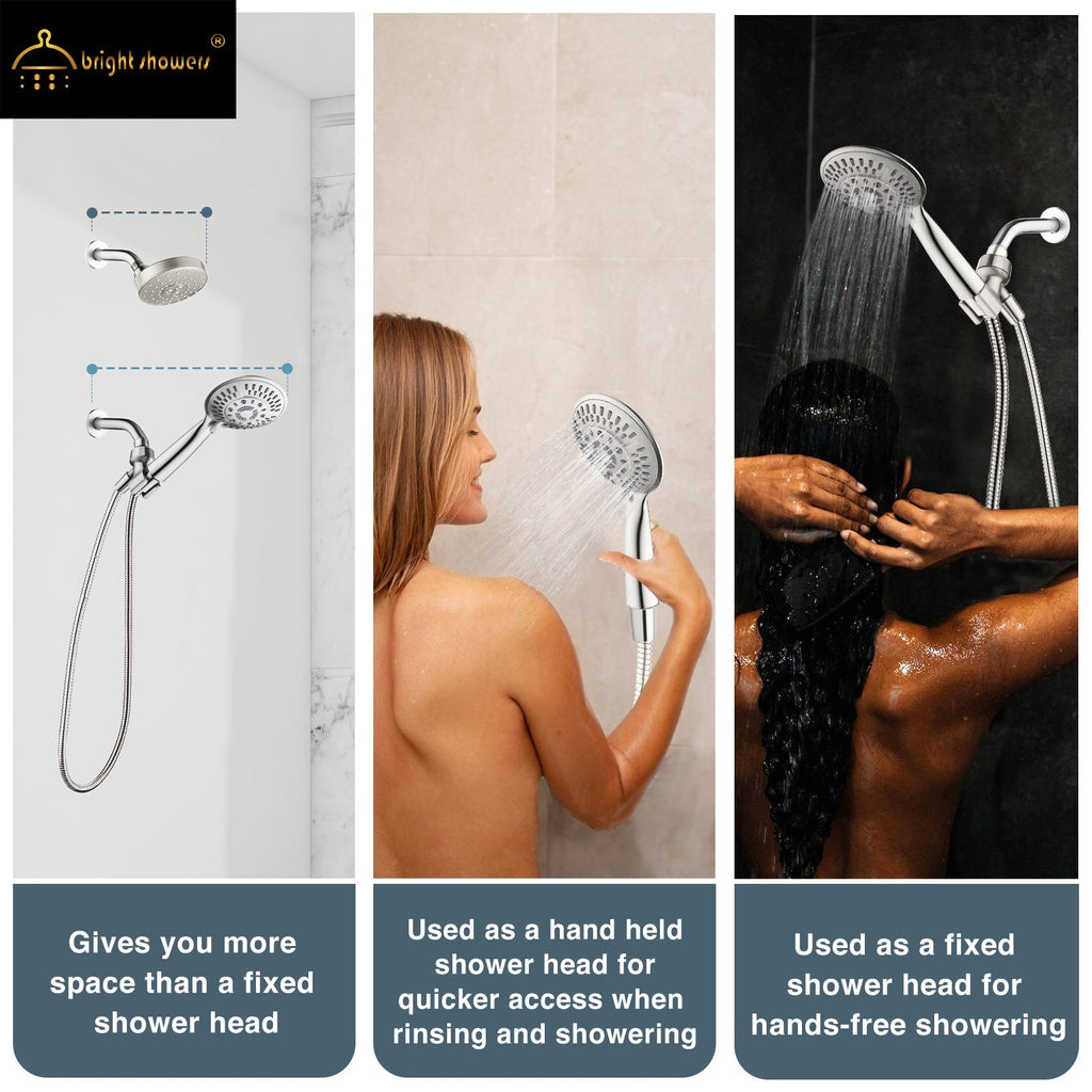 9-Spray Handheld Shower Head Set with Hose and Shower Arm Mount