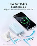 Anker Zolo Power Bank (10K, 30W) with a 5.4-inch (13.7 cm) built-in USB-C cable.